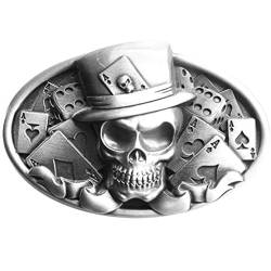 Piratenladen Buckle Totenkopf, Skull, Poker, Dice - Gürtelschnalle von Piratenladen