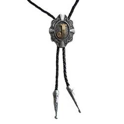 Piratenladen Western Bolo Tie mit Buchstabe J, 24 ct Goldauflage, Bolotie von Piratenladen