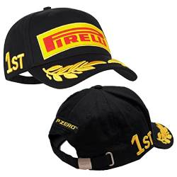 Pirelli Unisex Erwachsene Podium 1st Place Champion Cap Schwarz Verstellbare Strapback Hut, Schwarz, Einheitsgre von Pirelli