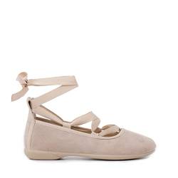 Pisamonas bailarinas efecto ante cintas Talla 33 en Color beige von Pisamonas