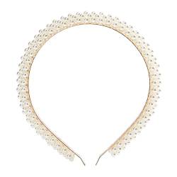 Stirnband Damen Elegante Perlenstirnband for Frauen Haarschmuck Haarbänder Mode Mädchen Haarreifen Band Ornament Braut Hochzeit Headwear Stirnband (Size : 3) von PiurUf
