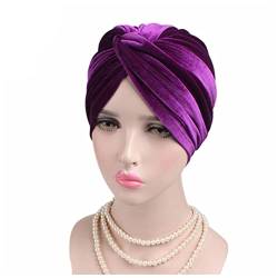 Stirnband Damen Frauen Samt Turban Hut Stirnband Muslim Hijab Caps Weibliche weiche Bandana Stirnband Hijabs Kopf Wrap Haar Zubehör Stirnband (Size : 12) von PiurUf