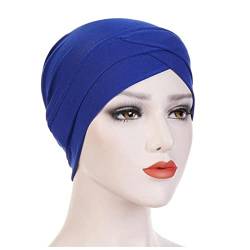Stirnband Damen Frauen Samt Turban Hut Stirnband Muslim Hijab Caps Weibliche weiche Bandana Stirnband Hijabs Kopf Wrap Haar Zubehör Stirnband (Size : 50) von PiurUf