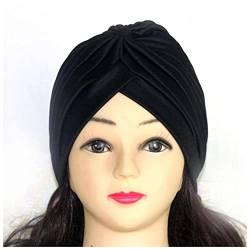 Stirnband Damen Frauen Samt Turban Hut Stirnband Muslim Hijab Caps Weibliche weiche Bandana Stirnband Hijabs Kopf Wrap Haar Zubehör Stirnband (Size : 66) von PiurUf