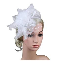 Stirnband Feder Mode-Accessoires Hübsches Stirnband Pearl-Party-Braut-Kopfschmuck-elastisches Haar-Reifen for Frauen Feder Stirnband (Size : A) von PiurUf