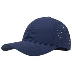 PivotWing Basecap Damen Herren Baseball Running Cap Laufmütze Schirmmütze Sonnenschutz Lauf Cap Cappy Männer Frauen Mesh Sport Cap for Running Golf Tennis Mützen Laufmützen, Dunkelblau von PivotWing