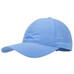 PivotWing Basecap Damen Herren Baseball Running Cap Laufmütze Schirmmütze Sonnenschutz Lauf Cap Cappy Männer Frauen Mesh Sport Cap for Running Golf Tennis Mützen Laufmützen, Himmelblau von PivotWing