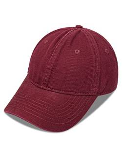 PivotWing Basecap Herren Damen Baseball Caps Cappy Männer Kappen Baseball Hat Mütze Basecap Herren Sommer Ball Caps Adjustable Basebal Hats for Men Women, Burgund von PivotWing