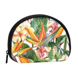 Bunte Blumen Münzgeldbörse Muschel Mini-Tasche Geldbörse Kleingeldtasche für Damen Mädchen Kinder, Mehrfarbiges Blumenmuster, Einheitsgröße von Piwine