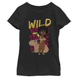 Disney Pixar Encanto Antonio Wild Animals Poster Girls Standard T-Shirt, Black, X-Small von Pixar