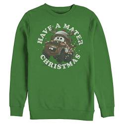 Pixar Herren Cars a Mater Weihnachtspullover Crew Fleece Sweatshirt, Kelly Green, X-Large von Pixar