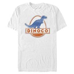 Pixar Unisex Cars 1-2 Dinoco Vintage Organic Short Sleeve T-shirt, Weiß, XL von Pixar