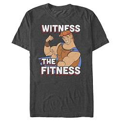 Pixar Unisex Hercules-Witness The Fitness Organic Short Sleeve T-Shirt, Melange Black, M von Pixar