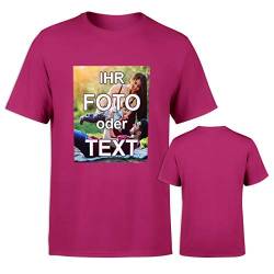 T-Shirt selbst gestalten * Pink in M * Bedruckt mit eigenem Foto Text Logo Name * ringgesponnene Baumwolle * viele Farben und Größen von PixiPrints.com