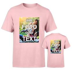 T-Shirt selbst gestalten * Pink in XS * wahlweise einseitig oder doppelseitig Bedruckt mit eigenem Foto Text Logo Name * ringgesponnene Baumwolle * viele Farben und Größen von PixiPrints.com