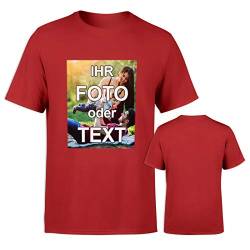 T-Shirt selbst gestalten * Rot in 3XL * Bedruckt mit eigenem Foto Text Logo Name * ringgesponnene Baumwolle * viele Farben und Größen von PixiPrints.com