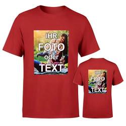 T-Shirt selbst gestalten * Rot in 3XL * wahlweise einseitig oder doppelseitig Bedruckt mit eigenem Foto Text Logo Name * ringgesponnene Baumwolle * viele Farben und Größen von PixiPrints.com