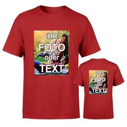 T-Shirt selbst gestalten * Rot in XL * wahlweise einseitig oder doppelseitig Bedruckt mit eigenem Foto Text Logo Name * ringgesponnene Baumwolle * viele Farben und Größen von PixiPrints.com