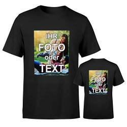 T-Shirt selbst gestalten * Schwarz in 4XL * wahlweise einseitig oder doppelseitig Bedruckt mit eigenem Foto Text Logo Name * ringgesponnene Baumwolle * viele Farben und Größen von PixiPrints.com