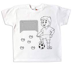 Pixkids Kinder T-Shirt Schildkröte zum bemalen und ausmalen mit Vordruck Spiel kreatives Geschenk für Jungen und Mädchen (116) von Pixkids