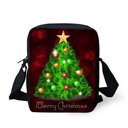 Pizding Crossbody Handtasche, Schultertasche Kinder Jungen Mädchen Damen Herren Messenger Bag, Grün - Weihnachtsbaum - Größe: Einheitsgröße von Pizding