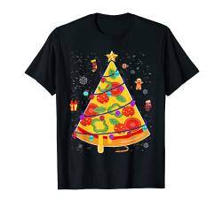 Pizza Weihnachten Baumlichter Lustiges Geschenk Pyjama T-Shirt von Pizza Weihnachten Pyjama