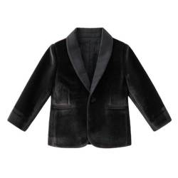 Pkrboro Jungen Samt EIN Knopf Anzug Jacke Schal Revers Mantel für tägliche Freizeit von Pkrboro