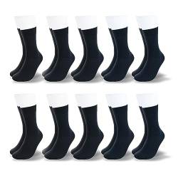 10 Paar Herrensocken I Business-Socken mit elegantem Design, Wollsocken Businesssocken lange Socken, perfekte Passform mit Komfortbund (navy, 43-46) von Placidu