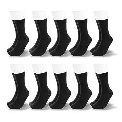 10 Paar Herrensocken I Business-Socken mit elegantem Design, Wollsocken Businesssocken lange Socken, perfekte Passform mit Komfortbund (schwarz, 43-46) von Placidu