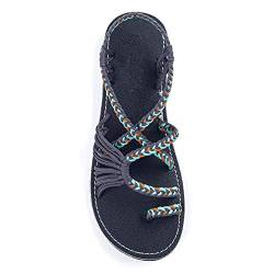 Plaka Damen Gummi Flache Sommer Sandalen, aqua, 38 EU von Plaka