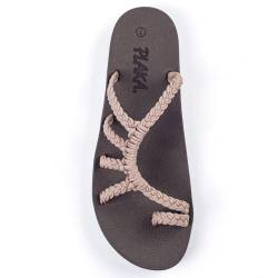 Plaka Relief Flip Flops für Frauen mit Fußgewölbeunterstützung | Bequeme Sandalen für Frauen | Perfekt für den Strand, lange Spaziergänge oder am Pool, Braun (Brasilianischer Sand), 40 EU von Plaka