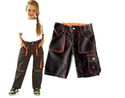 Planam Junior im Set Bundhose und Shorts in verschiedenenen Farben (Oliv-orange, 110/116) von Planam