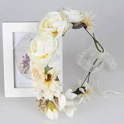 Blumenkrone, Blumenkranz, Stirnband, Blumengirlande, Stirnbänder, Rose, Blume, Hochzeit, Brautschmuck, Haarbänder, hawaiianisches Party-Zubehör für Kinder, Frauen, Mädchen von Plancholo