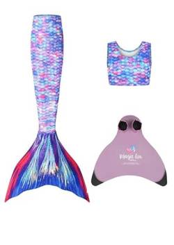 Meerjungfrauenschwanz mit Monoflosse und bauchfreiem Top zum Schwimmen und als lustiges Kostüm Geeignet für Jungen und Mädchen Gr. Alter 6-7, Starbright Princess von Planet Mermaid