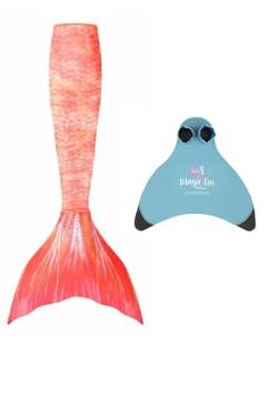 Planet Mermaid Mädchen Kinder 2 Stück Lebendige Farbe Starter Schwimmen Meerjungfrau Schwanz & verschleißfeste Magic Fin Monoflosse enthalten, Sunset Splash, 9-11 Jahre von Planet Mermaid