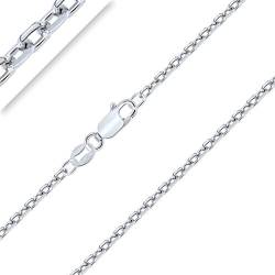PLANETYS - AnkerKette Diamantiert 925 Sterling Silber Rhodiniert Kette - Halskette - 2.5 mm Breite - Längen: 55 cm von Planetys