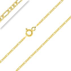 PLANETYS - Kinder und Baby FigaroKette (1+3) 925 Sterling Silber 18K Vergoldet Kette - Halskette - 1.5 mm Breite Längen: 32 cm von Planetys