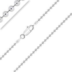 Planetys - Kugelkette 925 Sterling Silber Rhodiniert Kette - 1.8 mm Breite Verschiedene Längen: 45 cm von Planetys