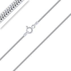 Planetys - Leicht Schlangenkette 925 Sterling Silber Rhodiniert Kette - Halskette - 1.2 mm Breite Längen: 70 cm von Planetys