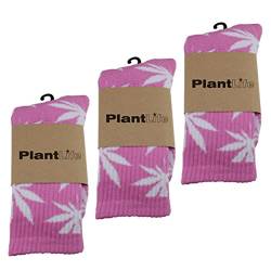 Plantlife® Socken Hanf Socks in universeller Größe, Unisex pink/Weiss von Plantlife Deutschland