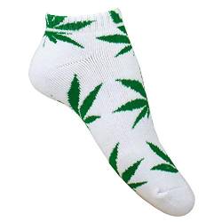 Plantlife® Sneaker Socken Halbsocken Hanf Unisex, universelle Größe Farbe: weiss/grün von Plantlife