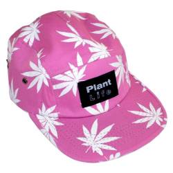 Plantlife Cap Kappe Hanf Farbe pink/Weiss von Plantlife