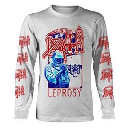 Death 'Leprosy Posterized' Langarmshirt, Weiß, Weiß, Mittel von Plastic Head