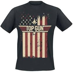 Top Gun Flag Männer T-Shirt schwarz XXL 100% Baumwolle Fan-Merch, Filme von Plastic Head