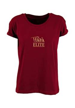 Platea Elite Shirt für Damen in Bordeaux mit Golddruck Gr. XS von Platea