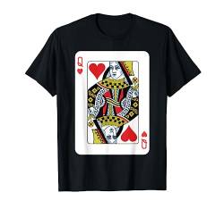 Herzkönigin beim Kartenspiel T-Shirt von Playing Card Poker Authority Apparel Co