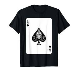 Pik-Ass beim Kartenspiel T-Shirt von Playing Card Poker Authority Apparel Co