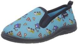 Playshoes Allover Baustelle, Unisex-Kinder Niedrige Hausschuhe, Blau (blau 7), 24/25 EU (7.5 Child UK) von Playshoes