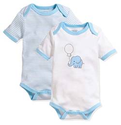 Playshoes Baby-Body Unisex Kinder,bleu 1/4-Arm 2er Pack Elefant,62-68 von Playshoes