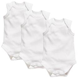 Playshoes Baby-Body Unisex Kinder,weiß ohne Arm 3er Pack,50-56 von Playshoes